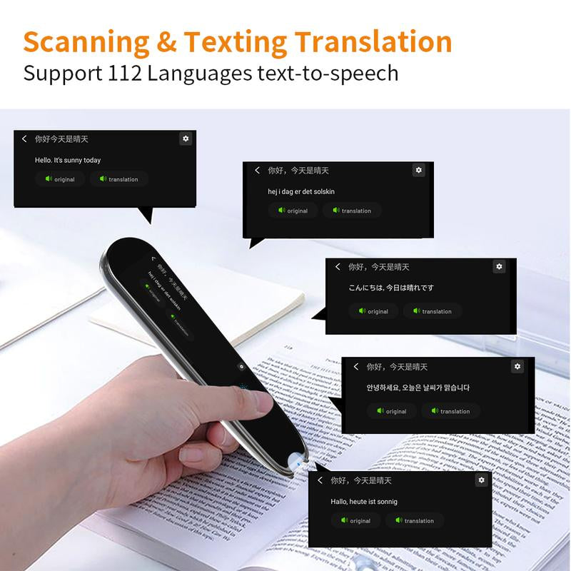 2024 Instant Voice Translation, Multi-Purpose Translation Device, Adult Student Intelligent Translation Support for Wifi and 112 Languages