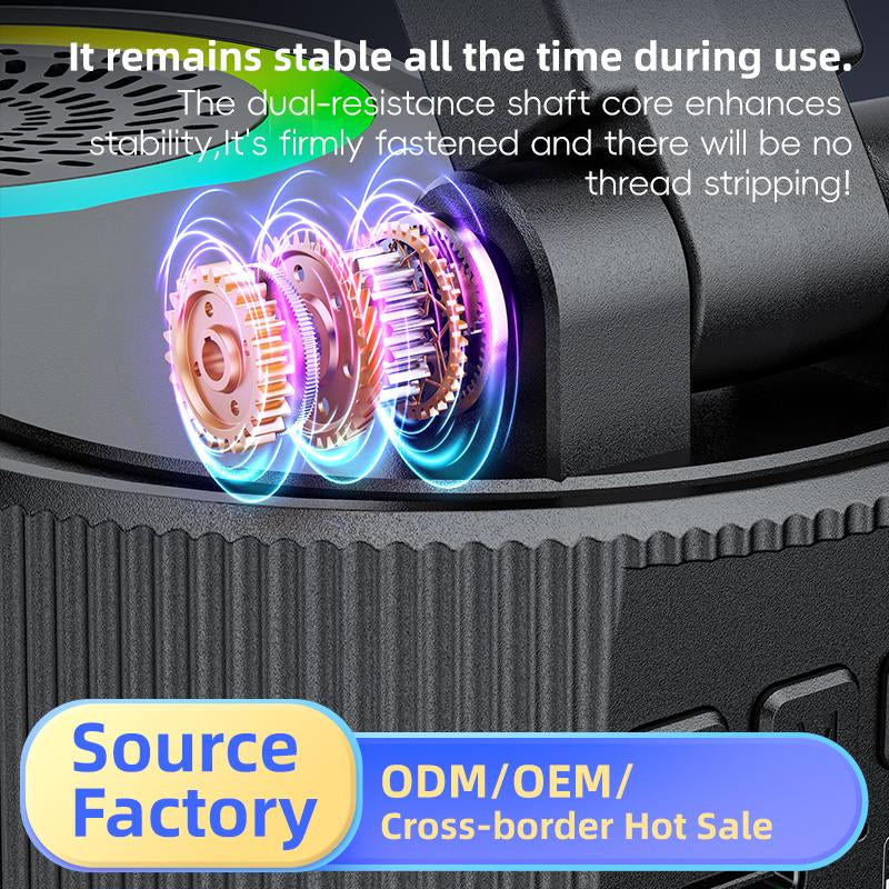 Wireless Inductionaudio Bluetooth Speaker 5In1 Phone Holder Emergency Rechargeable (3000Mah) with Colorful Ambient Light 300° Foldable for Tablet Iphone Android Phone Holder Speaker