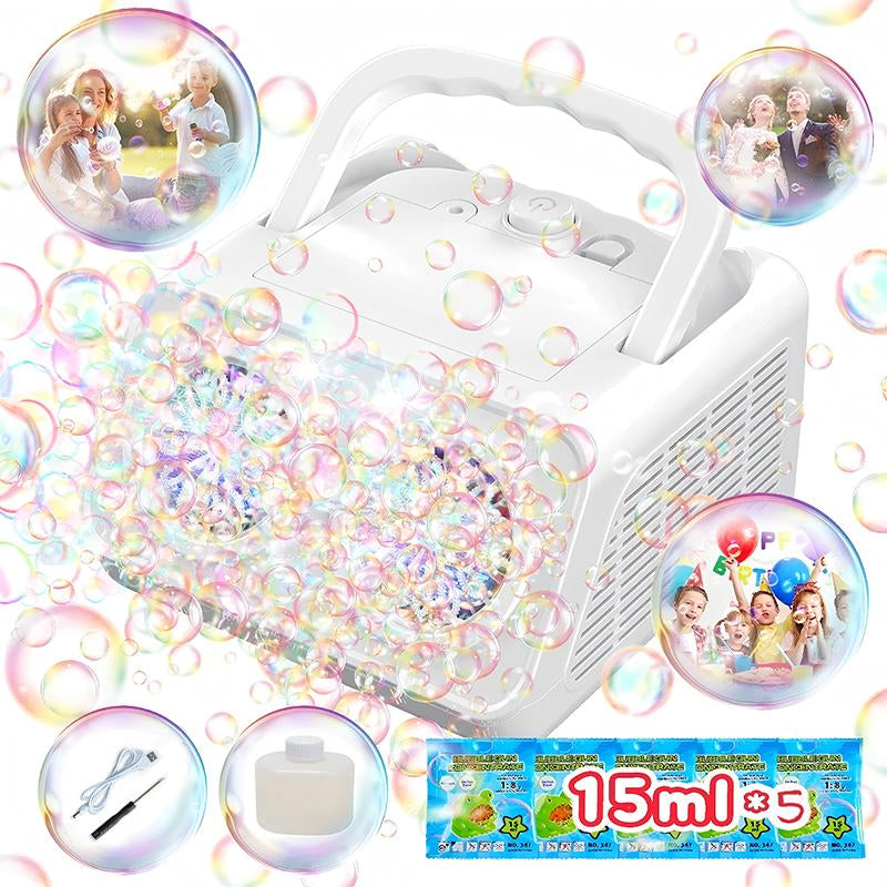 Bubble Machine with 2 Fans – Automatic Bubble Maker for 20,000+ Bubbles per Minute – Ideal for Indoor & Outdoor Fun, Birthday Parties