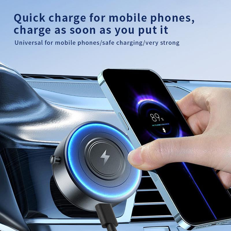 Universal Vacuum Magnetic Phone Holder - Strong Adsorption, Portable, Easy to Use, Suitable for Car, Kitchen, Gym, Bathroom & Shower - Smartphone White Cellphone