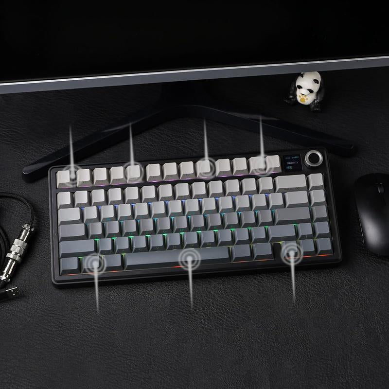 Aula F75 MAX Wireless Mechanical Keyboard 75% Layout Hot Swappable RGB Backlit Gasket Design TFT Screen Knob for PC Mac Linux