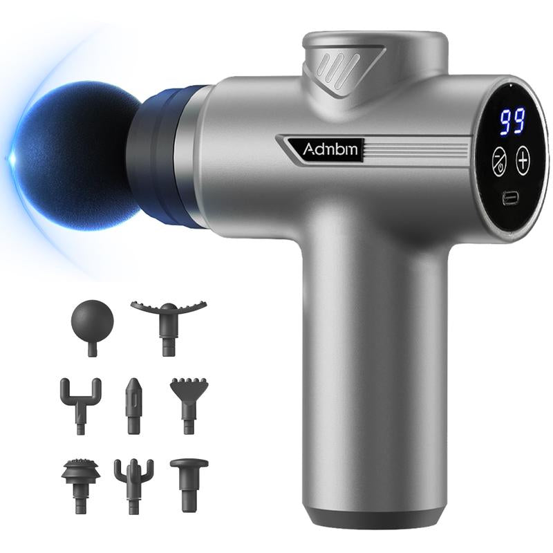 Cordless Deep Tissue Massager – 6 Speeds, 8 Heads, 1200Mah Battery for Neck, Shoulder & Back Pain Relief