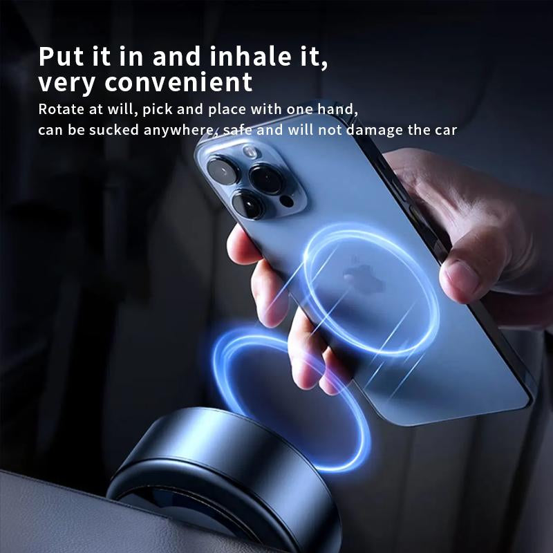 Universal Vacuum Magnetic Phone Holder - Strong Adsorption, Portable, Easy to Use, Suitable for Car, Kitchen, Gym, Bathroom & Shower - Smartphone White Cellphone