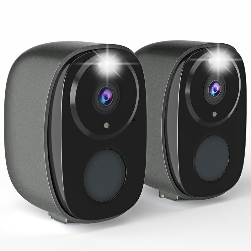 2K HD Wireless Outdoor Security Camera Work with Alexa, Home Security Surveillance Camera with Color Night Vision/ 2-Way Audio/Motion Detection/ Siren