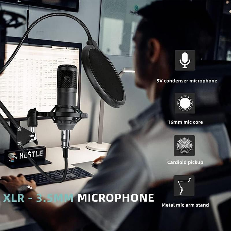 V8S Podcast Equipment Bundle, Live Sound Card and BM800 Microphone Condenser ,Recording, Broadcasting, Live Streaming, Youtube,Tiktok