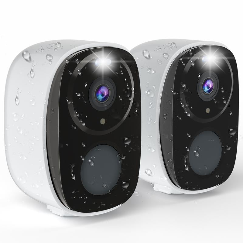 2K HD Wireless Outdoor Security Camera Work with Alexa, Home Security Surveillance Camera with Color Night Vision/ 2-Way Audio/Motion Detection/ Siren