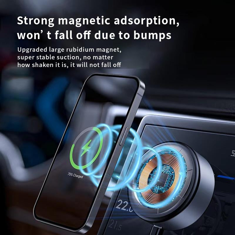 Universal Vacuum Magnetic Phone Holder - Strong Adsorption, Portable, Easy to Use, Suitable for Car, Kitchen, Gym, Bathroom & Shower - Smartphone White Cellphone