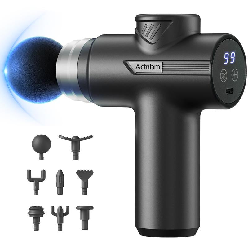 Cordless Deep Tissue Massager – 6 Speeds, 8 Heads, 1200Mah Battery for Neck, Shoulder & Back Pain Relief