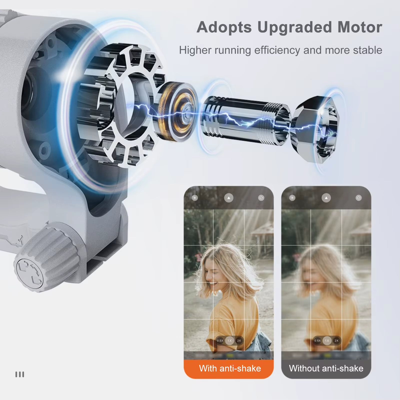 Hohem Isteady 3-Axis Smartphone Gimbal Stabilizer Portable Phone Vlog Gimbal Anti-Shake with Magnetic LED Fill Light Mini Tripod