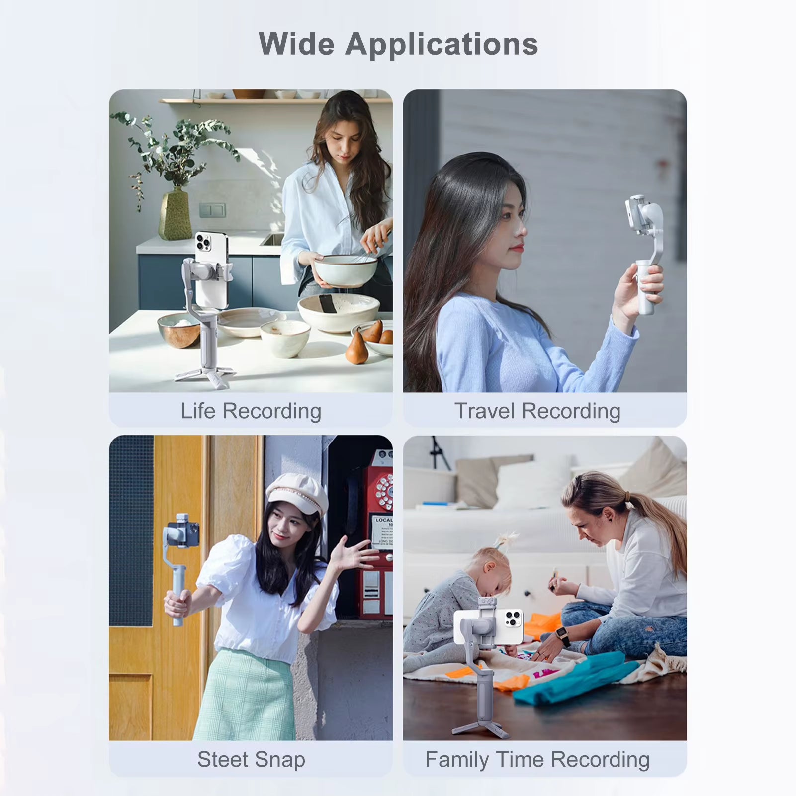 Hohem Isteady 3-Axis Smartphone Gimbal Stabilizer Portable Phone Vlog Gimbal Anti-Shake with Magnetic LED Fill Light Mini Tripod