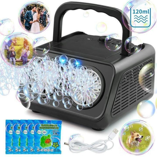 Bubble Machine with 2 Fans – Automatic Bubble Maker for 20,000+ Bubbles per Minute – Ideal for Indoor & Outdoor Fun, Birthday Parties