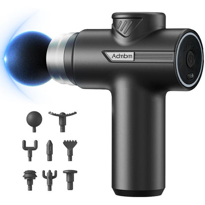 Cordless Deep Tissue Massager – 6 Speeds, 8 Heads, 1200Mah Battery for Neck, Shoulder & Back Pain Relief