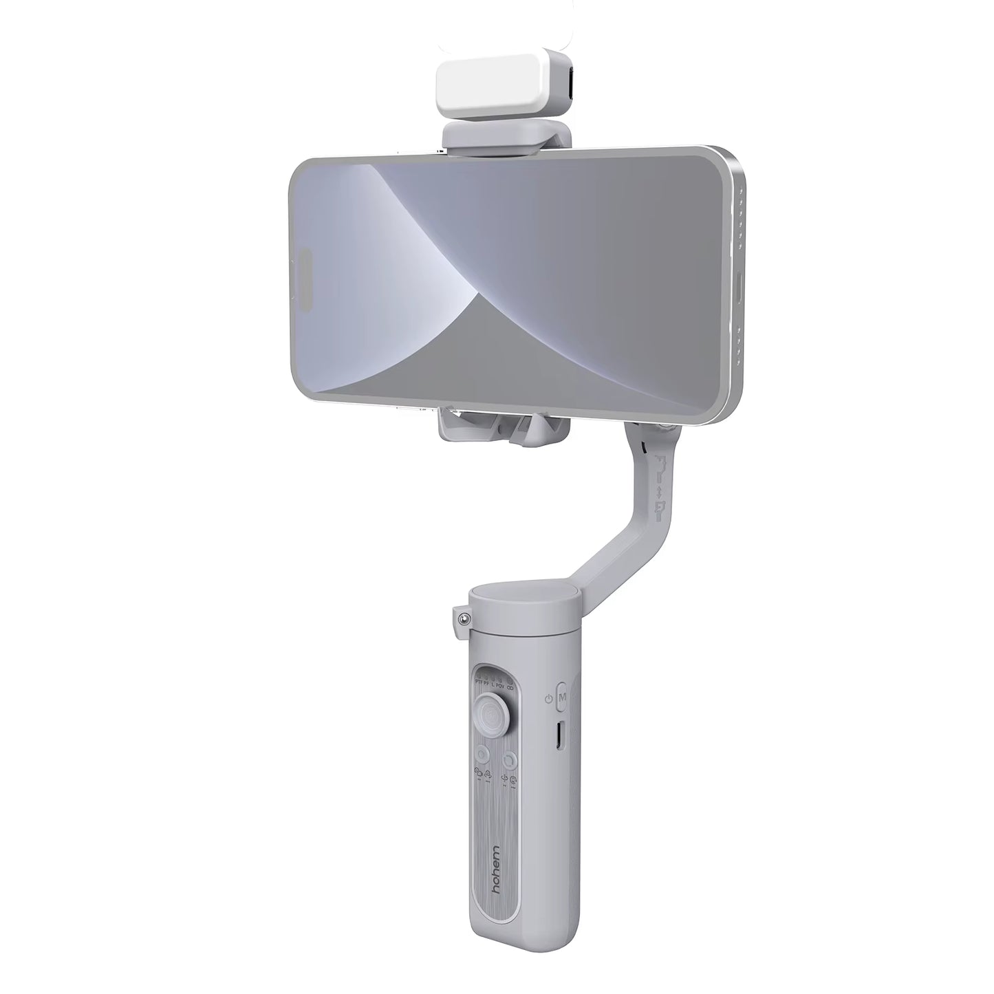 Hohem Isteady 3-Axis Smartphone Gimbal Stabilizer Portable Phone Vlog Gimbal Anti-Shake with Magnetic LED Fill Light Mini Tripod