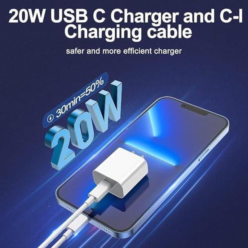 2 Pack Type C Wall Charger Block with 2 Pack [6FT&10FT] Long USB C to Lightning Cable for Iphone 14/13/12/12 Pro Max/11/Xs Max/Xr/X,Airpods Pro