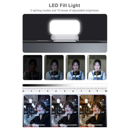 Hohem Isteady 3-Axis Smartphone Gimbal Stabilizer Portable Phone Vlog Gimbal Anti-Shake with Magnetic LED Fill Light Mini Tripod