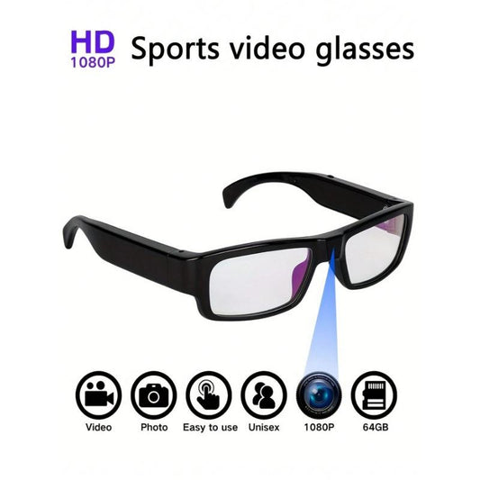 1080P HD Smart Glasses – Built-In Video Recorder, 64GB Memory Card Included, Hands-Free Recording for Outdoor Sports & Adventures – Holiday Gift
